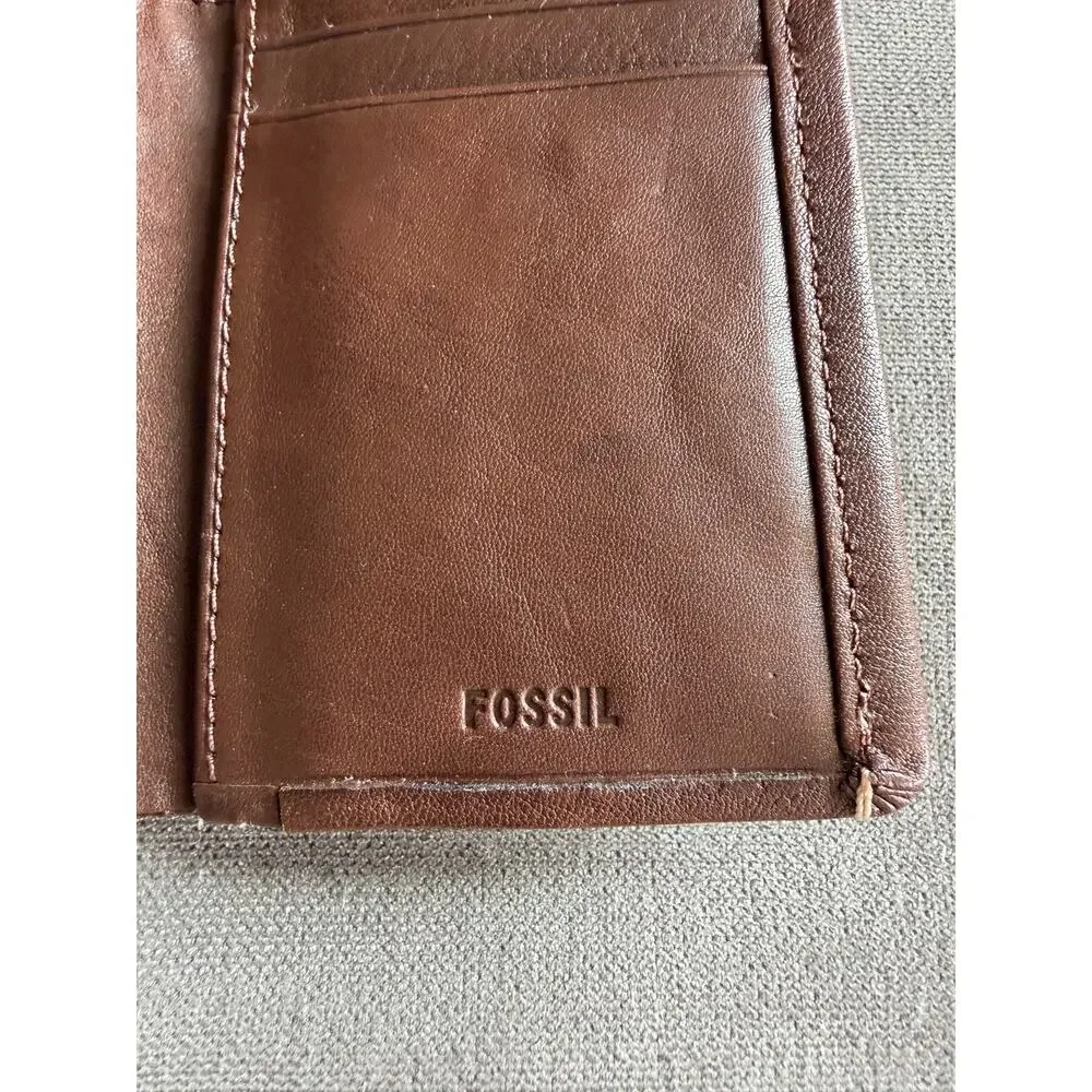 Fossil Real Leather Trifold Mini Wallet
